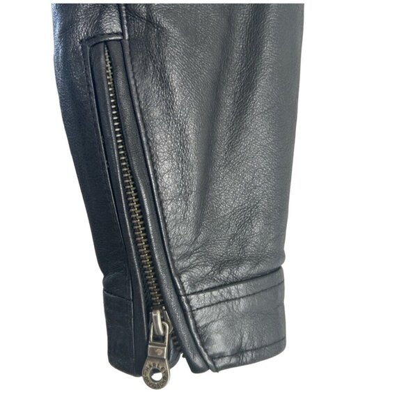 Harley Davidson Women’s Black Leather Embossed Riding Jacket, Size Large, Biker - Picture 4 of 10
